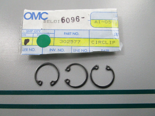 NEW OEM (LOT OF 3) 302577 0302577 OMC Johnson Evinrude Circlip 0810