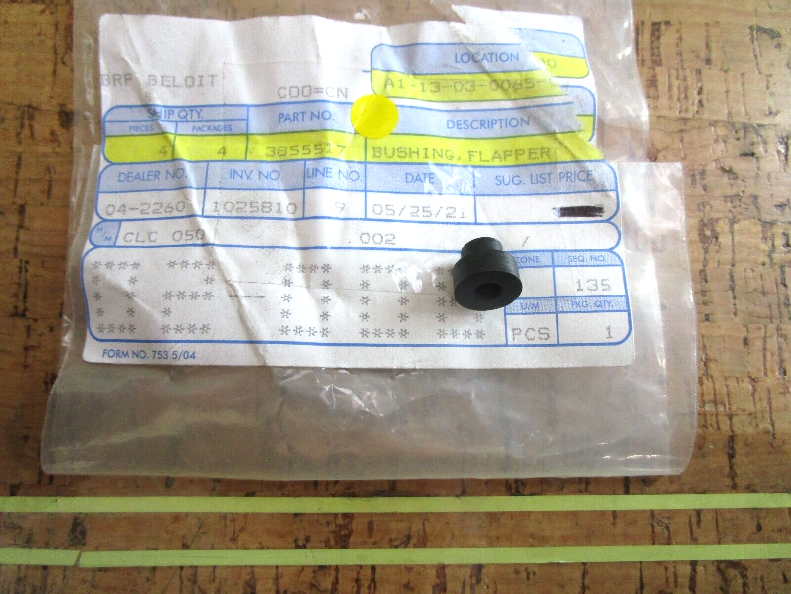 *NEW OEM* 0750 OMC Johnson Evinrude BUSHING, FLAPPER 3855517