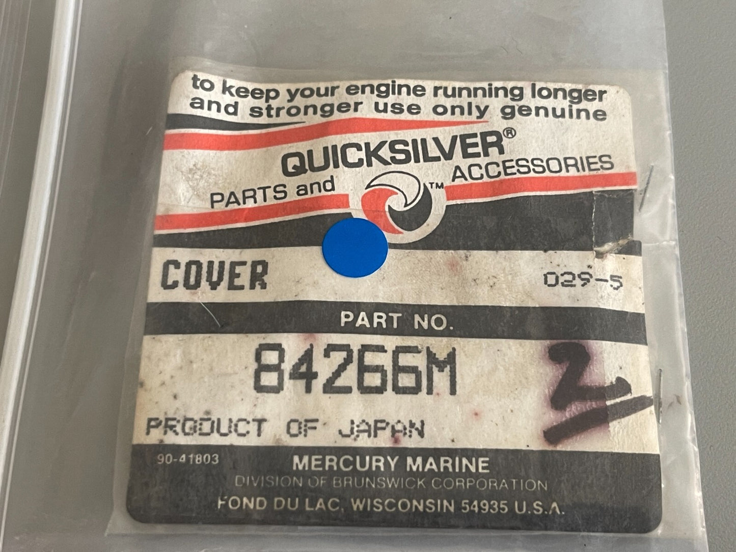 *NEW OEM* 0810 Mercury Quicksilver Cover 84266M