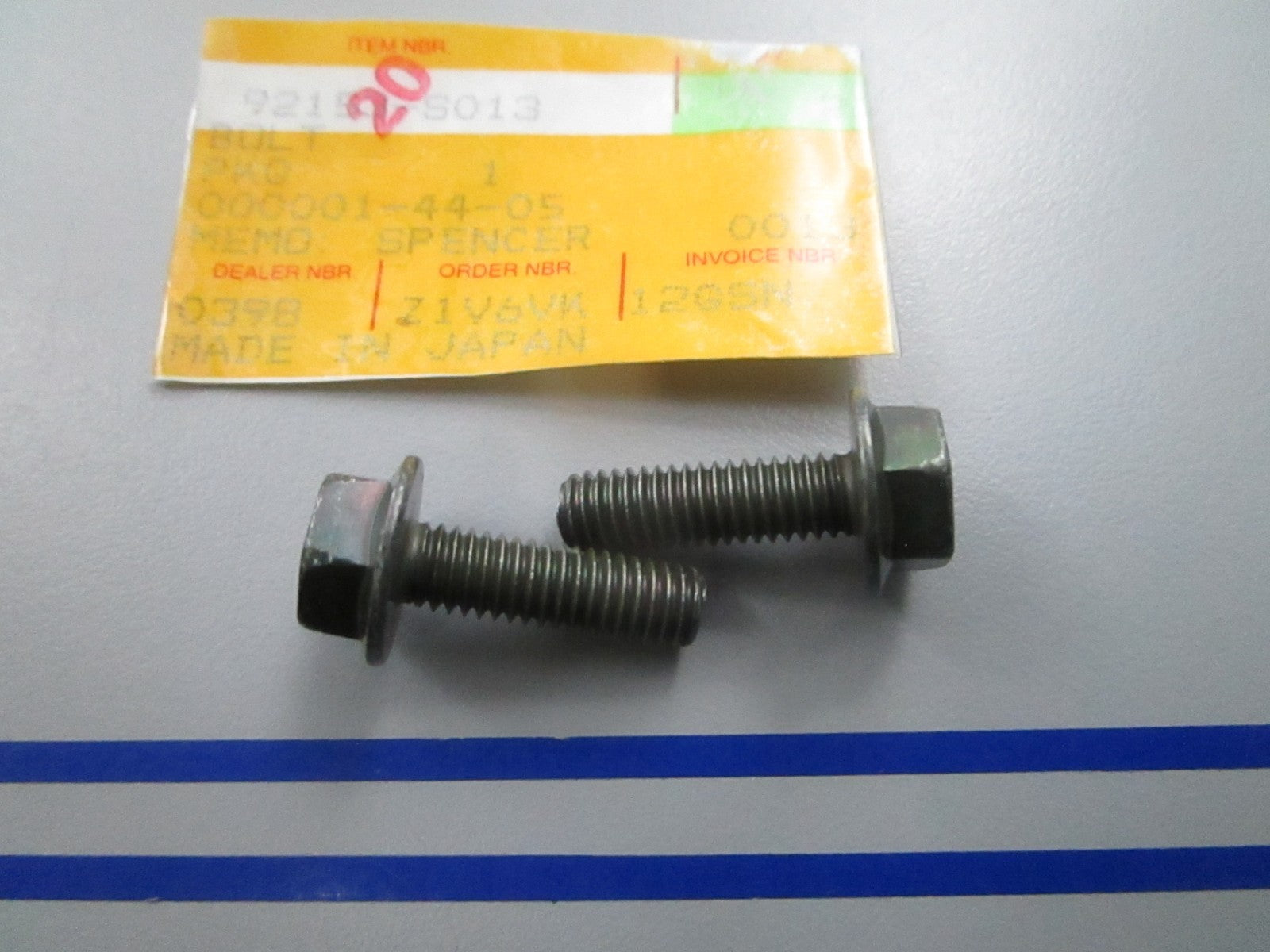 NEW OEM (LOT OF 2) Kawasaki 92153-S013 Bolt 0810