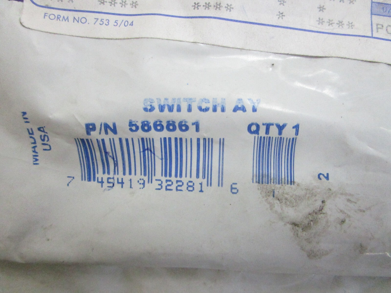 *NEW OEM* 0820 OMC Johnson Evinrude Neutral Start Switch 586861 0586861