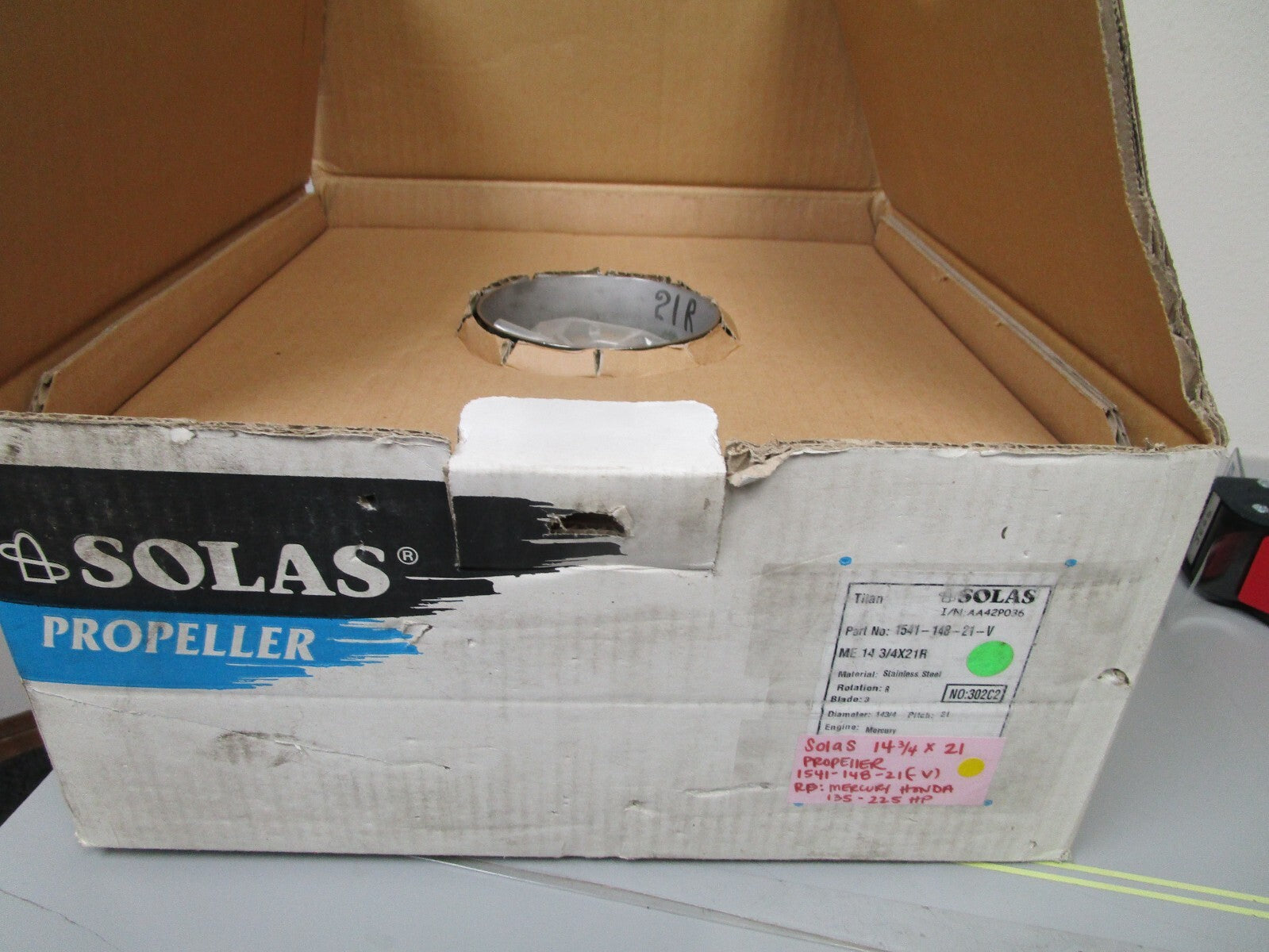 *NEW* 0720 Solas 14.75 x 21 Propeller 1541-148-21 RP: Mercury Honda 135 - 225 hp