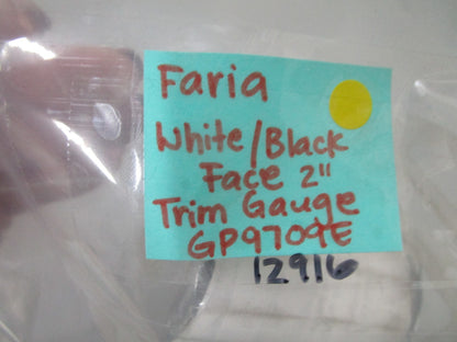 *NEW* 0810 Faria White & Black Face 2" Trim Gauge GP9709E 12916