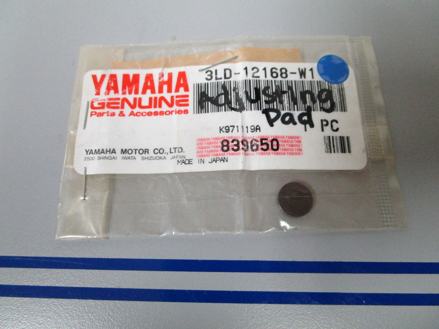 NEW OEM 3LD-12168-W1 Yamaha Adjusting Pad 0720