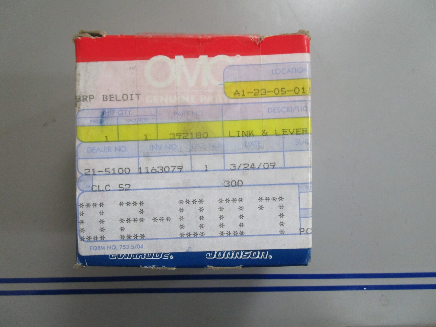 *NEW OEM* 0810 OMC Johnson Evinrude Link & Leer Assembly 392180 0392180