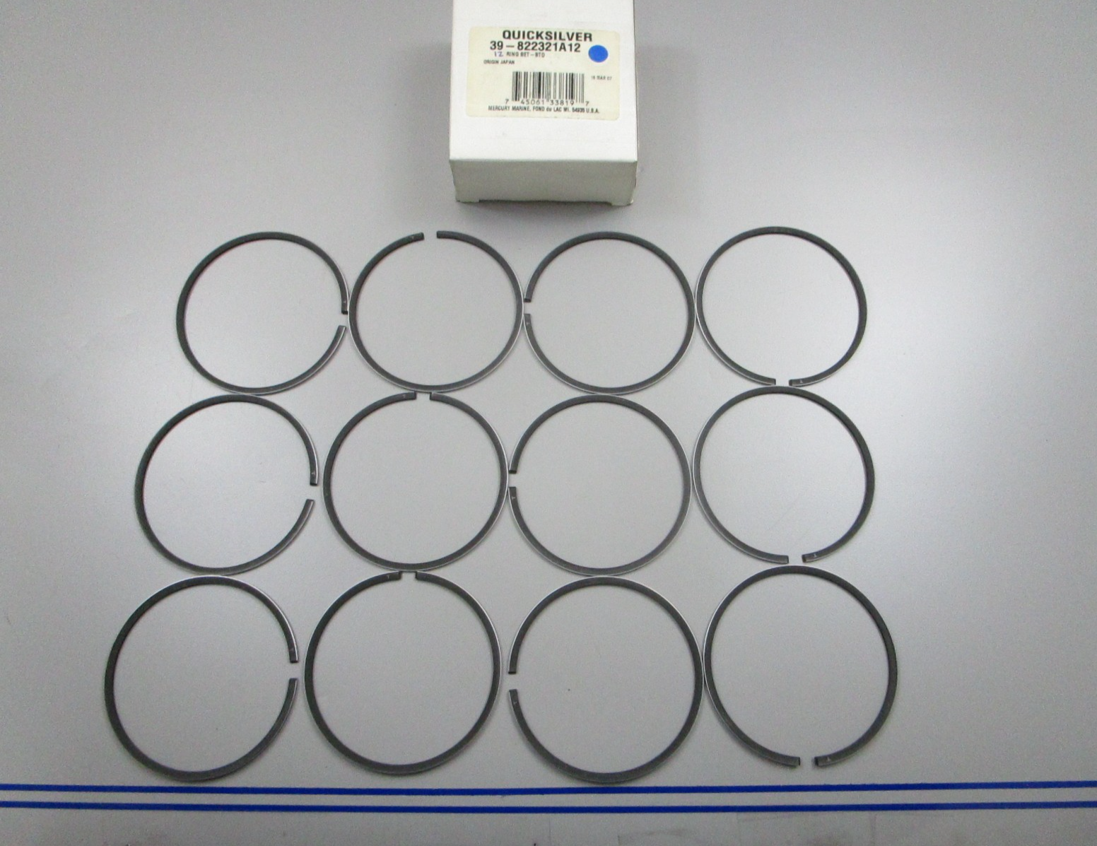 *NEW OEM* 0810 Mercury Quicksilver 12 Piston Ring Set 39-822321A12