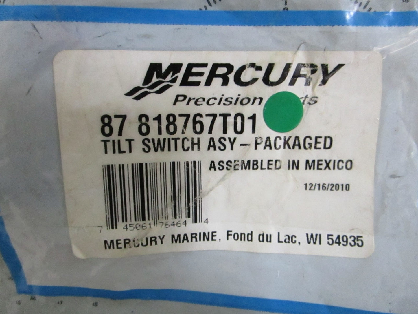 NEW OEM 87-818767T01 Mercury Quicksilver Tilt Switch Assy 0820