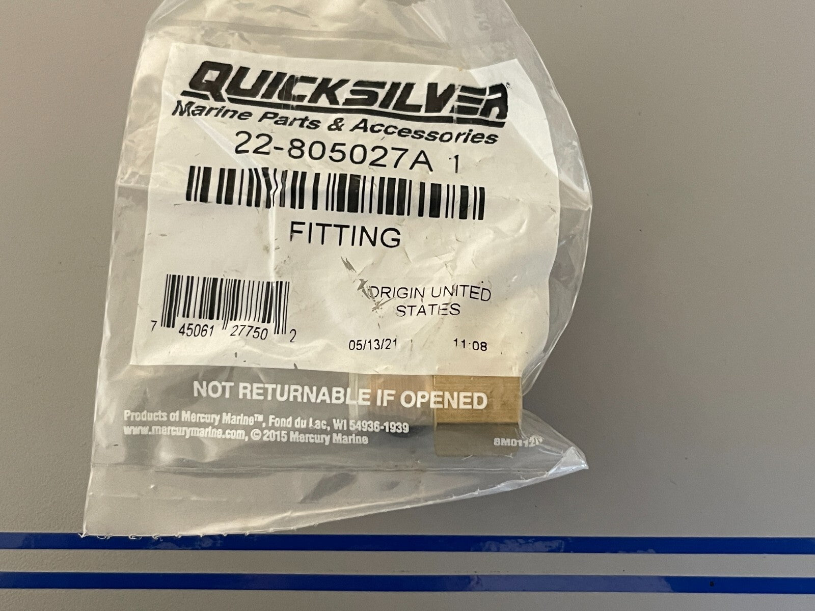 *NEW OEM* 0810 Mercury Quicksilver Fitting 22-805027A1