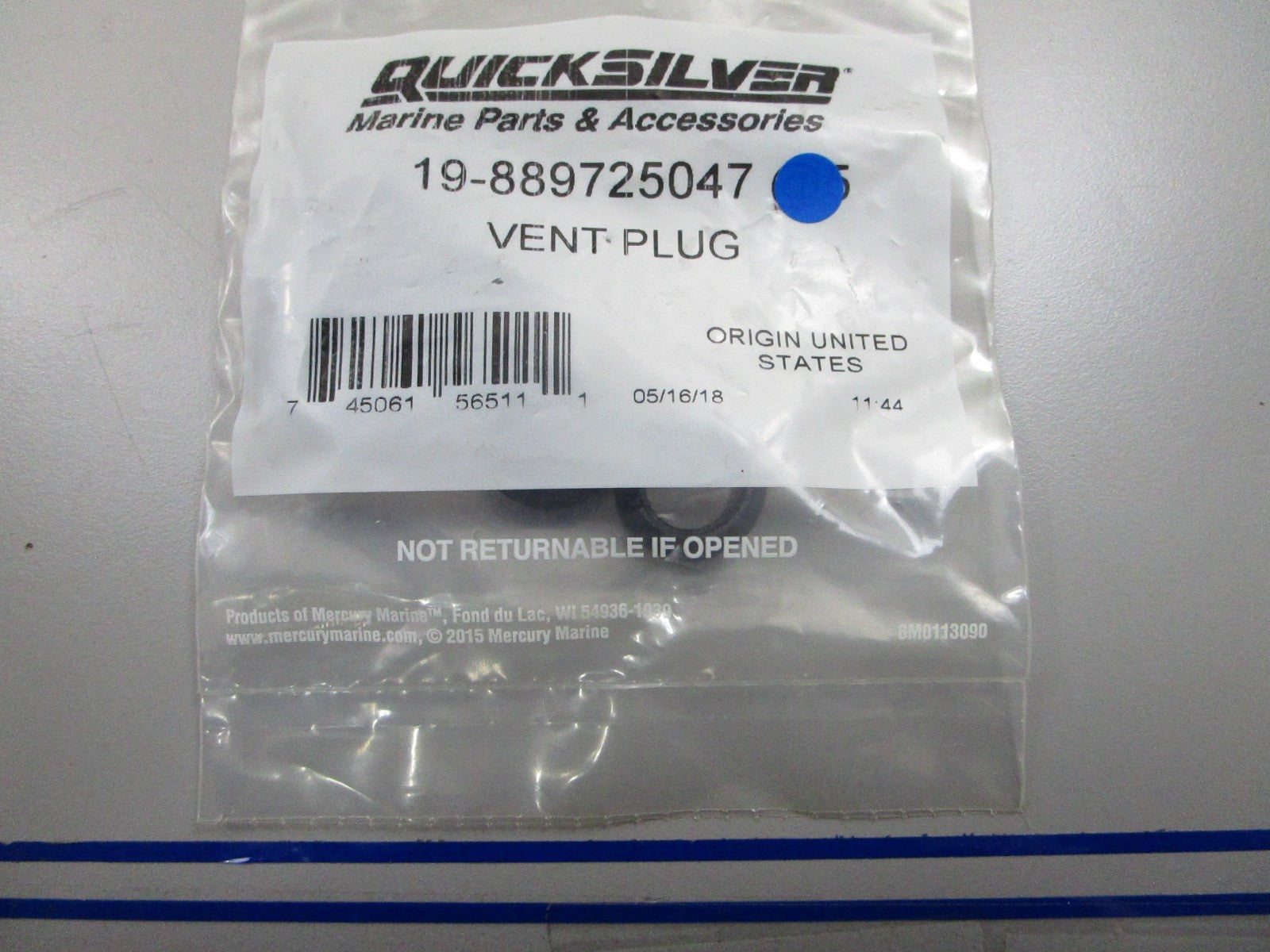 *NEW OEM* (LOT OF 5) 0810 Mercury Quicksilver Vent Plug 19-889725047