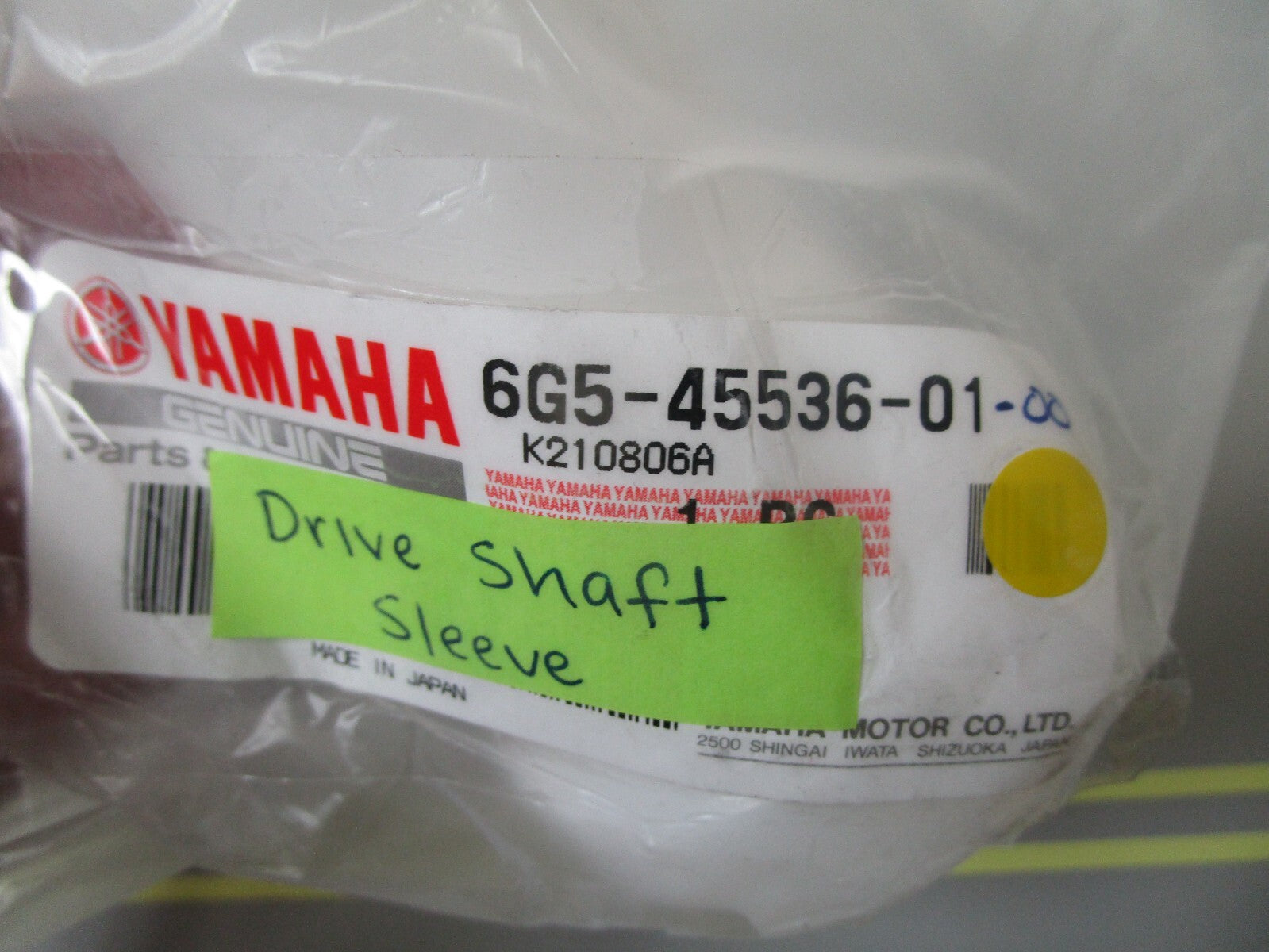 *NEW OEM* 0750 Yamaha DRIVE SHAFT SLEEVE 6G5-45536-01-00