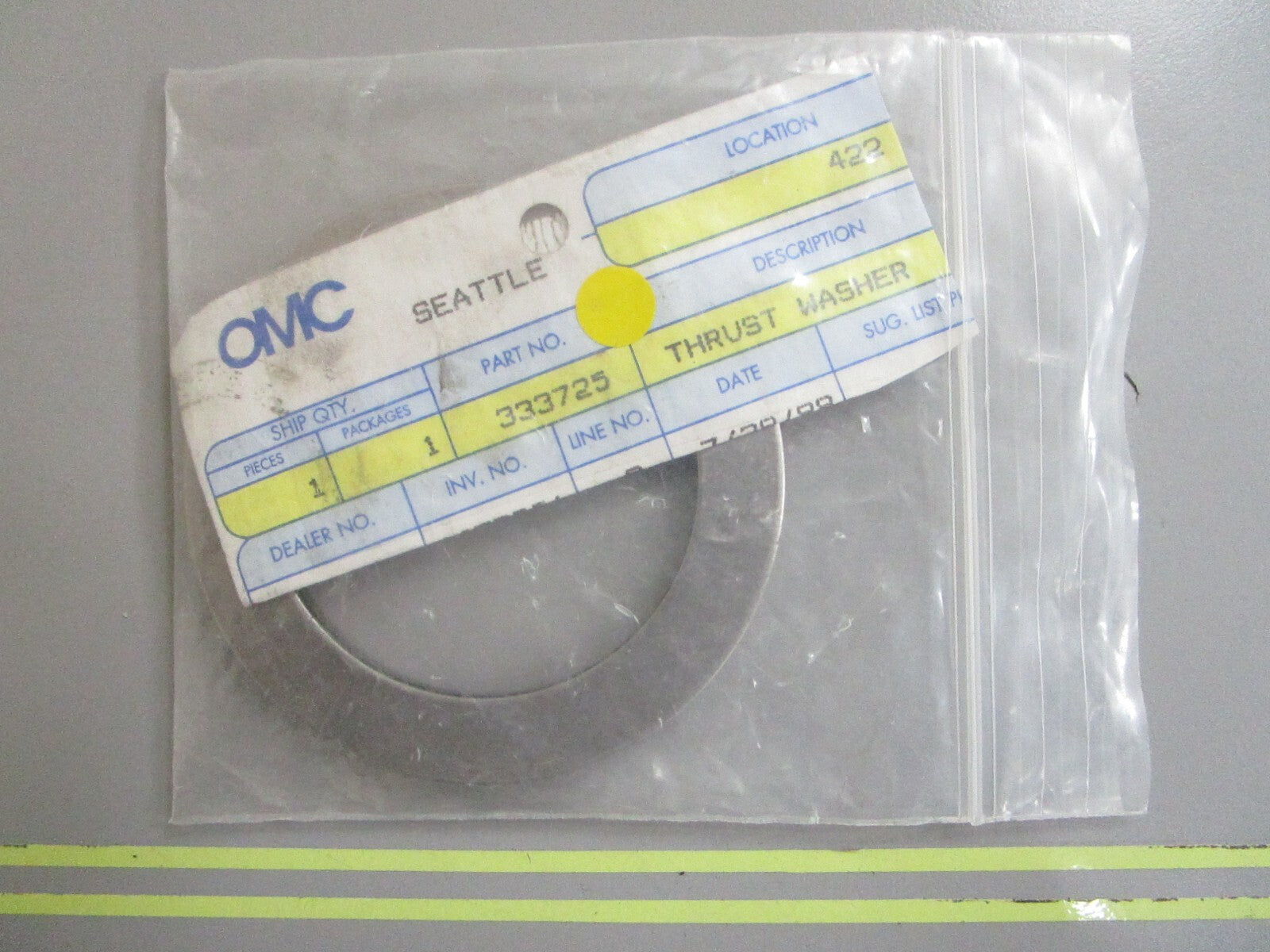 *NEW OEM* 0810 OMC Johnson Evinrude Thrust Washer 333725 0333725