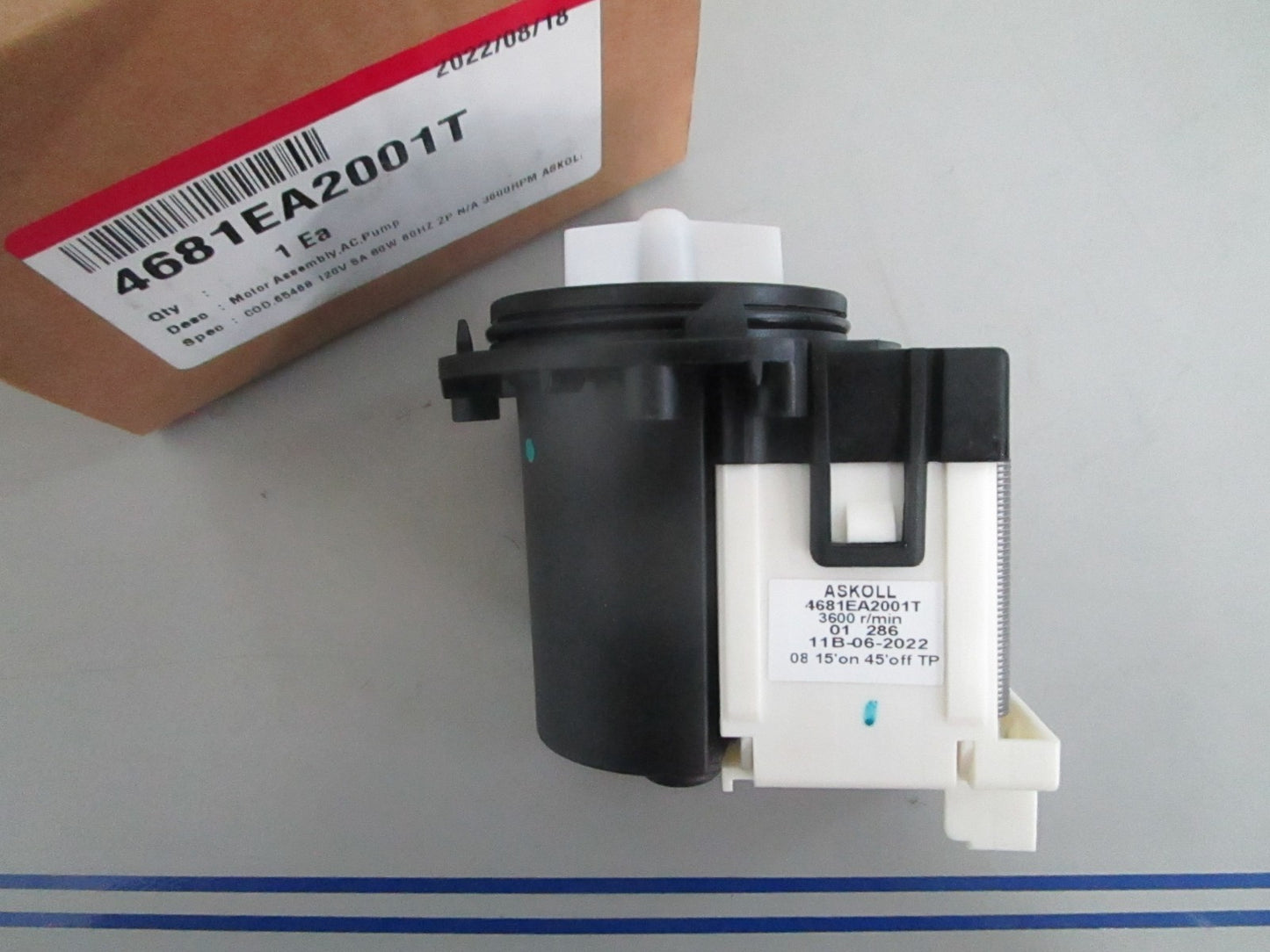 NEW OEM 4681EA2001T LG AC Motor Pump Assy 0820