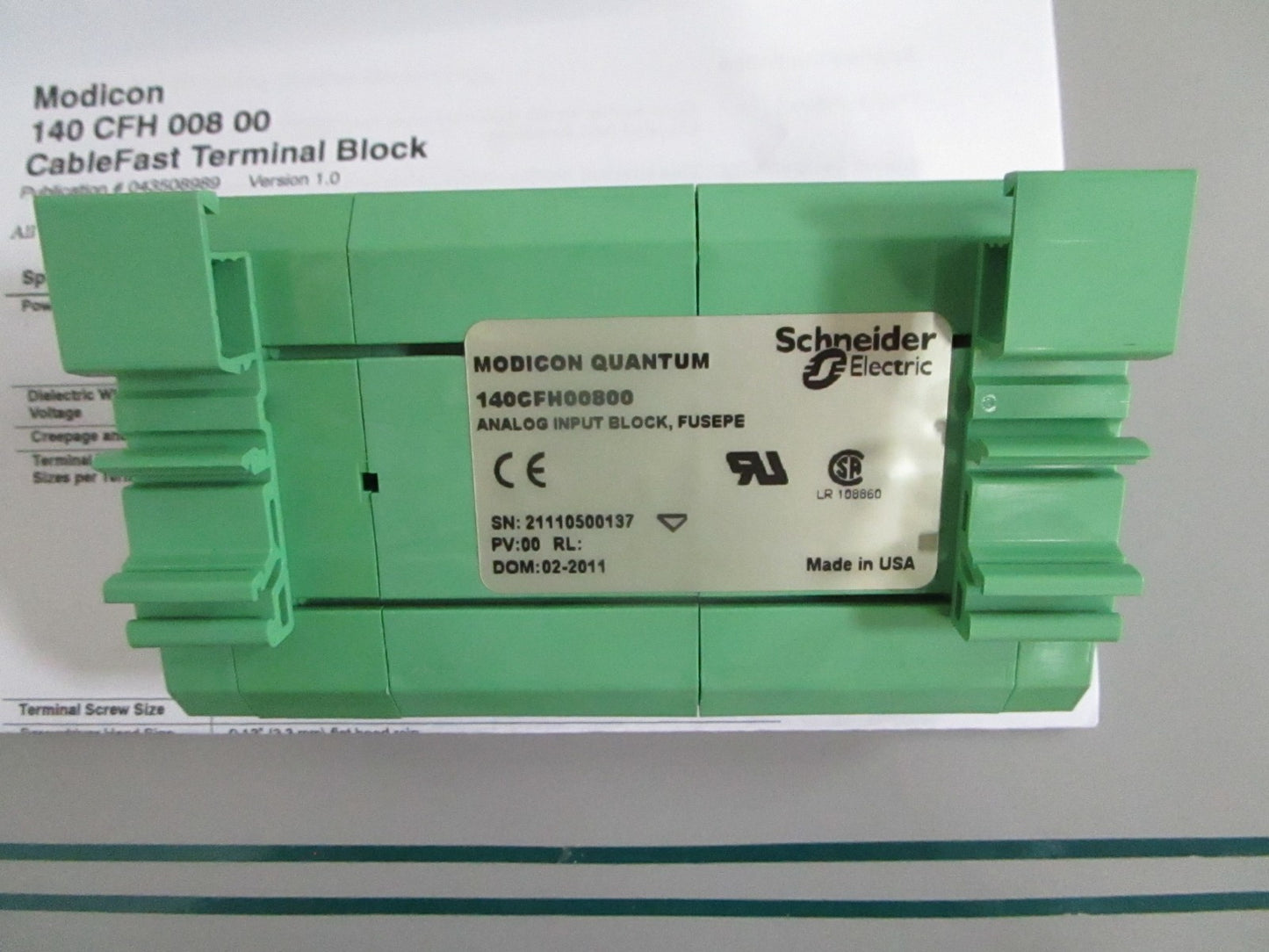 Schneider 140CFH00800 Modicon Quantum Analog Input Block Fused NEW OEM 0820