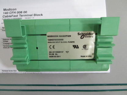 Schneider 140CFH00800 Modicon Quantum Analog Input Block Fused NEW OEM 0820