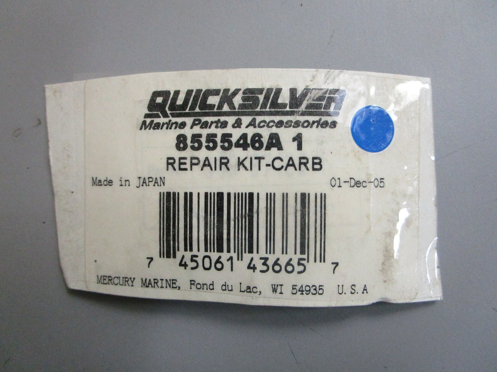 *NEW OEM* 0820 Mercury Quicksilver Carburetor Repair Kit 855546A1