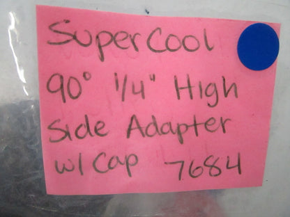*NEW* 0810 Supercool 90 Degree 1/4" High Side Adapter w/ Cap 7684