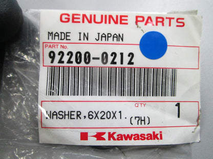 NEW OEM Kawasaki 92200-0212 6 x 20 x 1 Washer 0810
