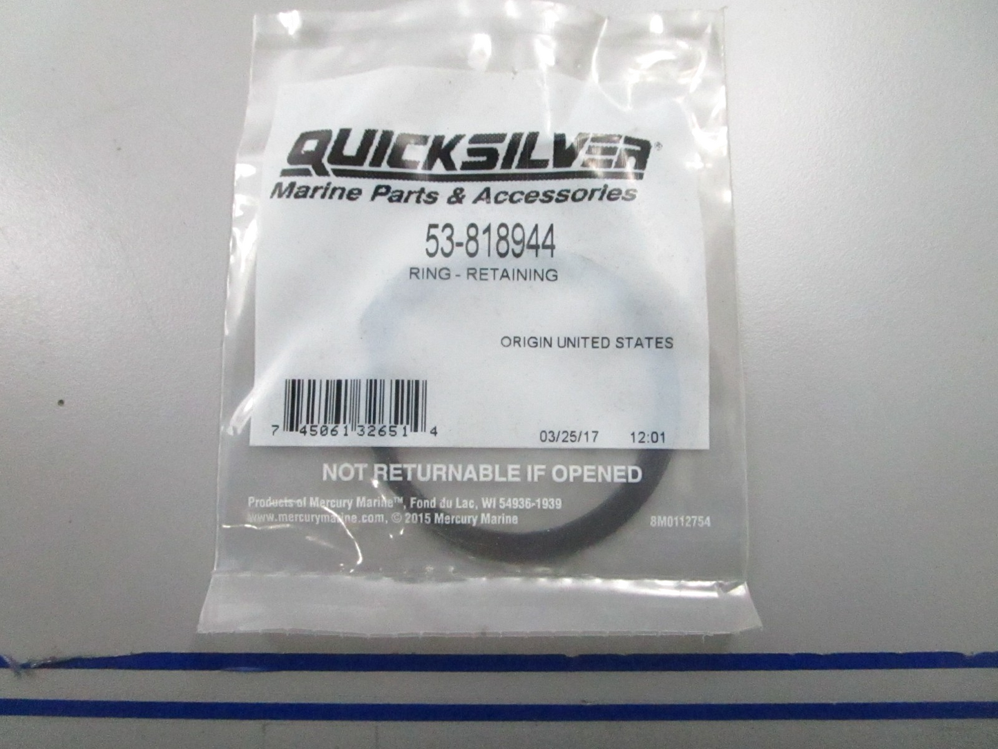 *NEW OEM* 0810 Mercury Quicksilver Retaining Ring 53-818944