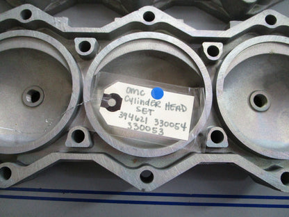 *NEW OEM* 0810 OMC Johnson Evinrude Cylinder Head Set 394621 330054 330053