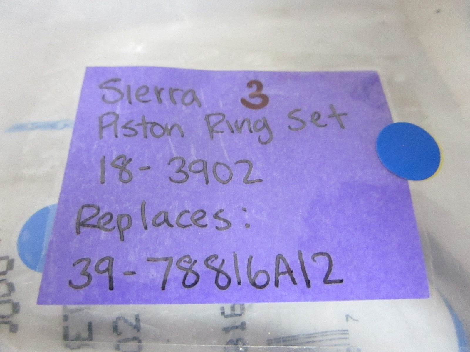 *NEW* 0720 Sierra 3 Piston Ring Set 18-3902 Replaces: 39-78816A12