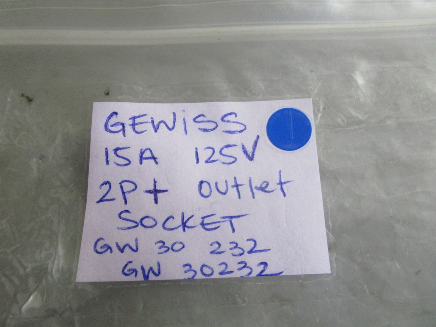 *NEW OEM* (LOT OF 2) 0810 Gewiss 15A 125V 2P+ Outlet Socket GW 30 232 GW30232