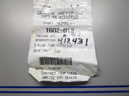 *NEW OEM* 0810 Arctic Cat Dipstick Tube O-Ring 1602-013