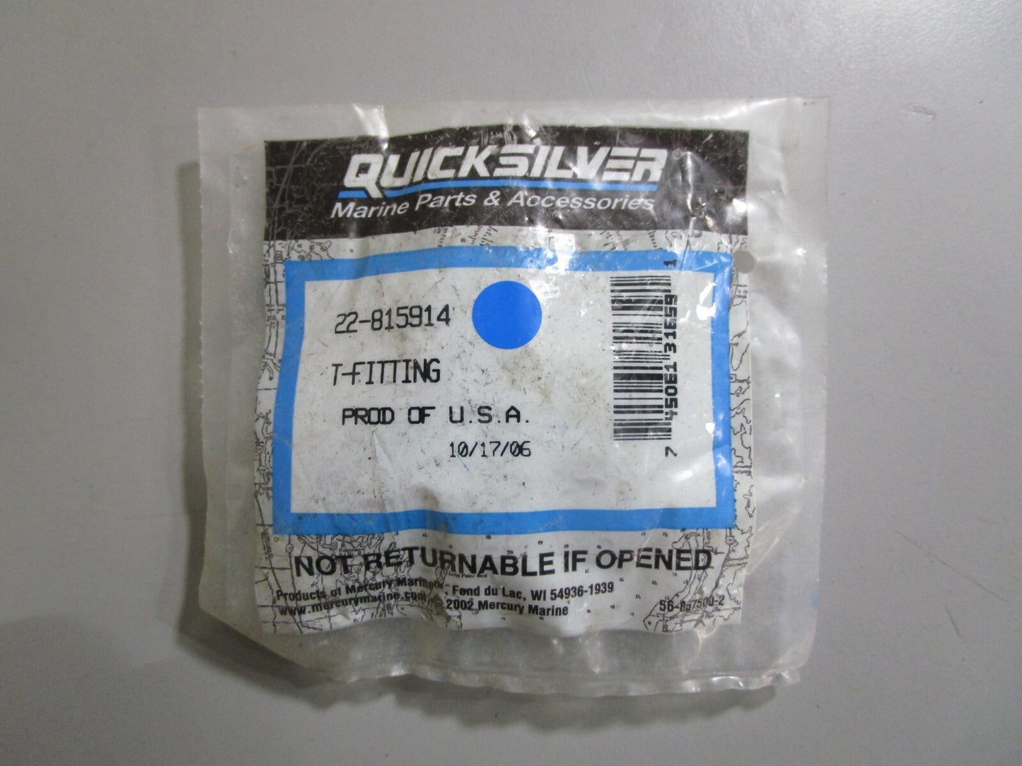 *NEW OEM* 0810 Mercury Quicksilver T Fitting 22-815914