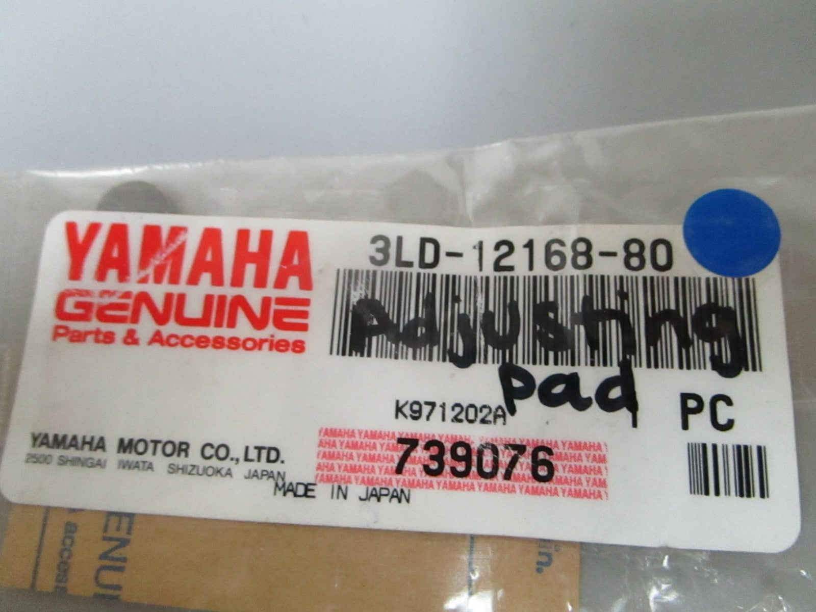 NEW OEM 3LD-12168-80 Yamaha Adjusting Pad 0720
