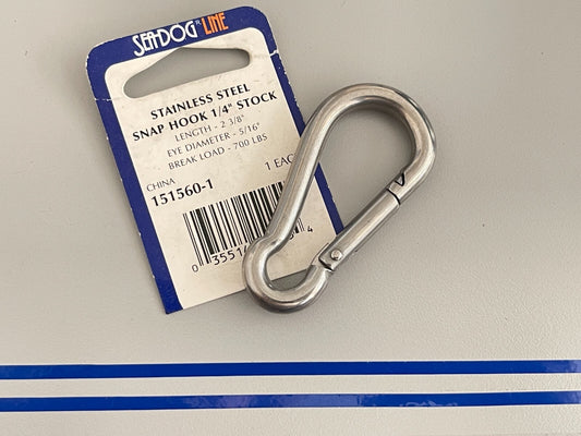 *NEW* 0810 Sea-Dog Stainless Steel Snap Hook 1/4" Stock 151560-1