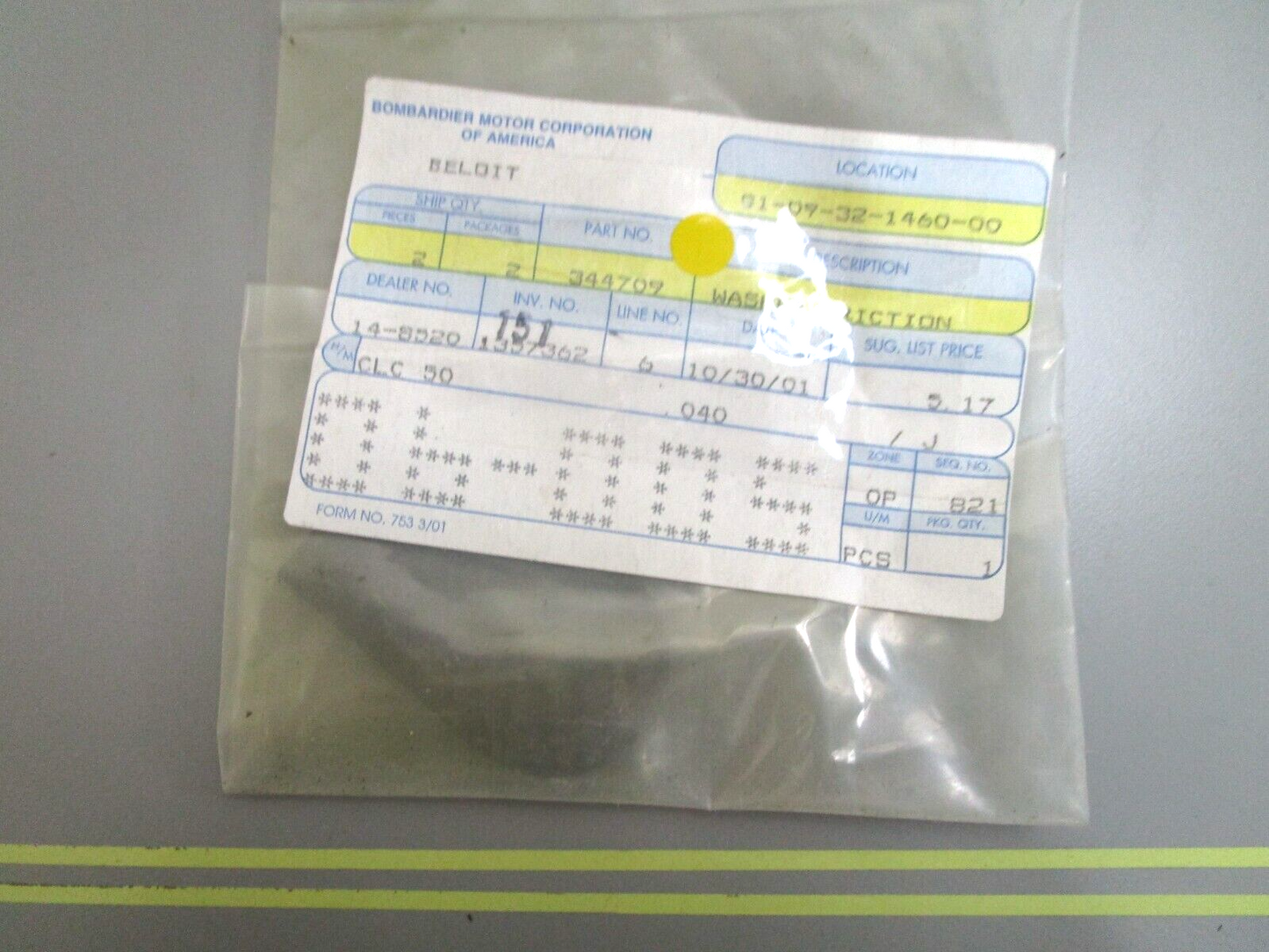 *NEW OEM* 0750 OMC Johnson Evinrude WASHER, FRICTION 344709 0344709