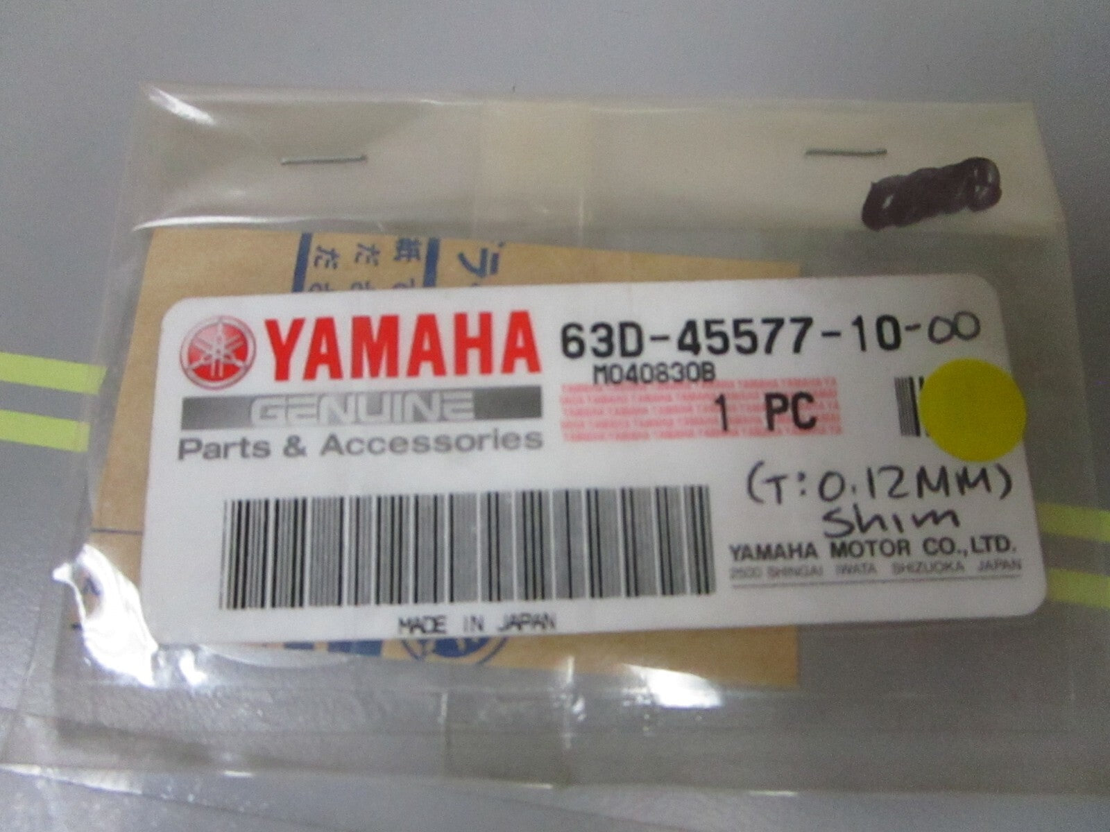 *NEW OEM* 0810 Yamaha (T:0.12MM) Shim 63D-45577-10-00