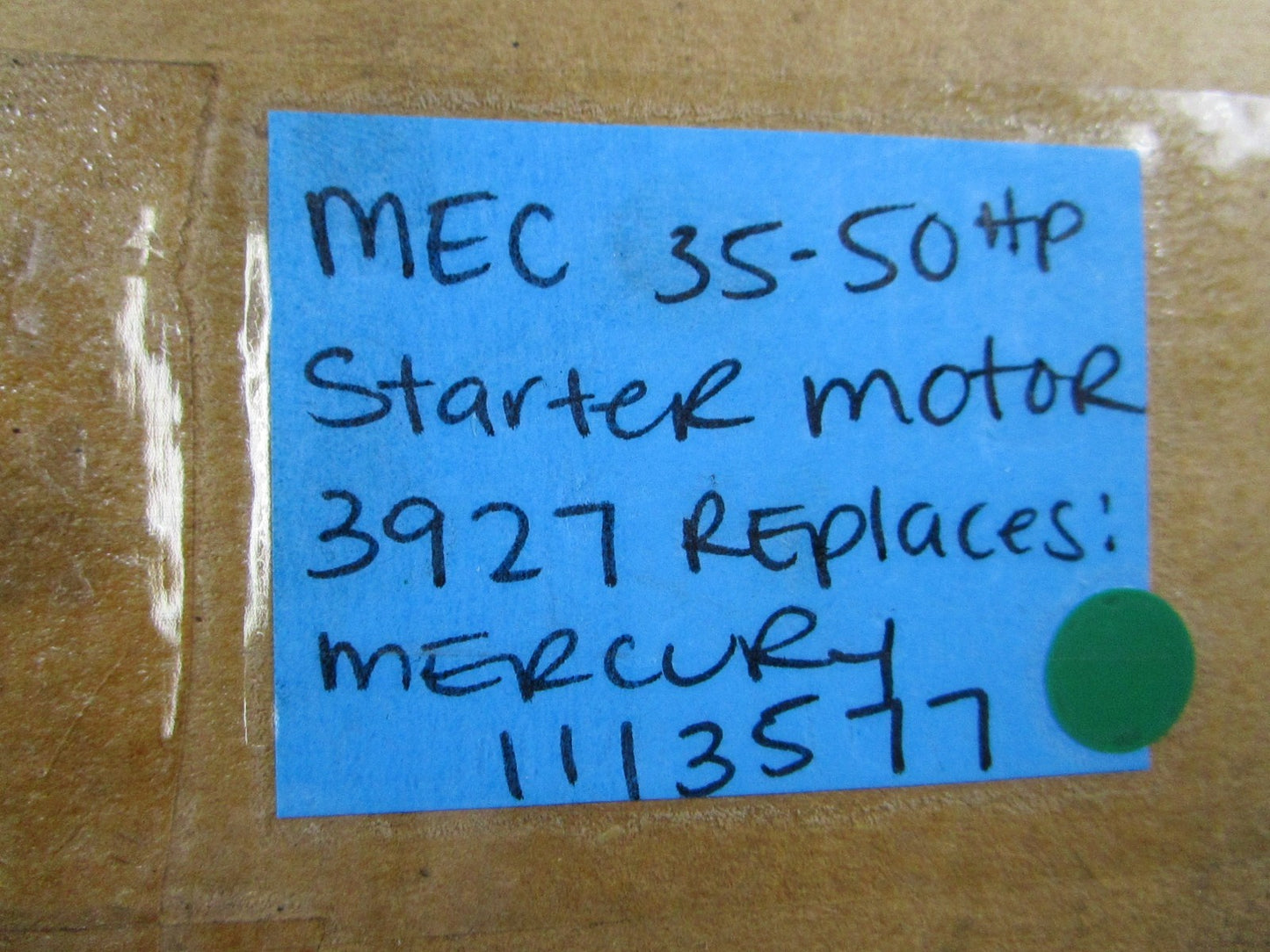 NEW 3927 Replaces: Mercury 1113577 MEC 35-50 HP Starter Motor 0810