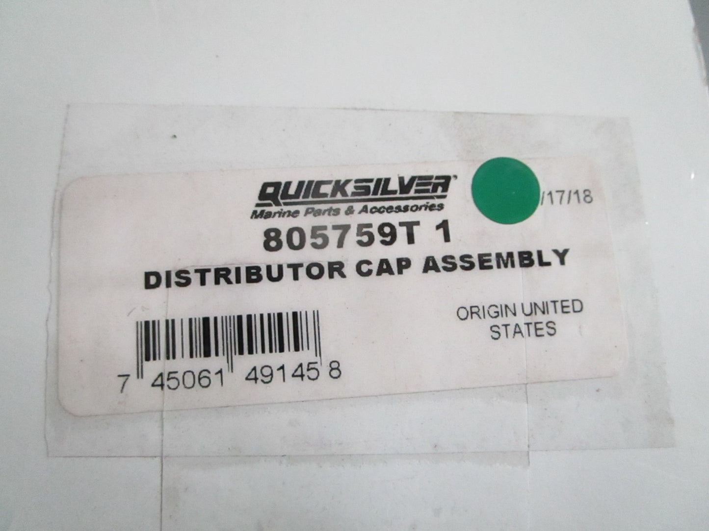 NEW OEM 805759T1 Mercury Quicksilver Distributor Cap Assy 0820