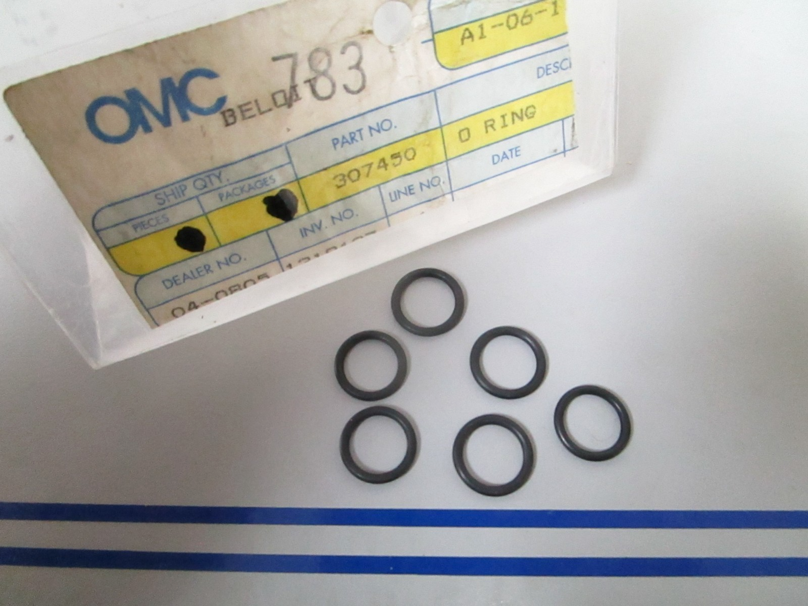 NEW OEM (LOT OF 6) 307450 0307450 OMC Johnson Evinrude O-Ring 0810