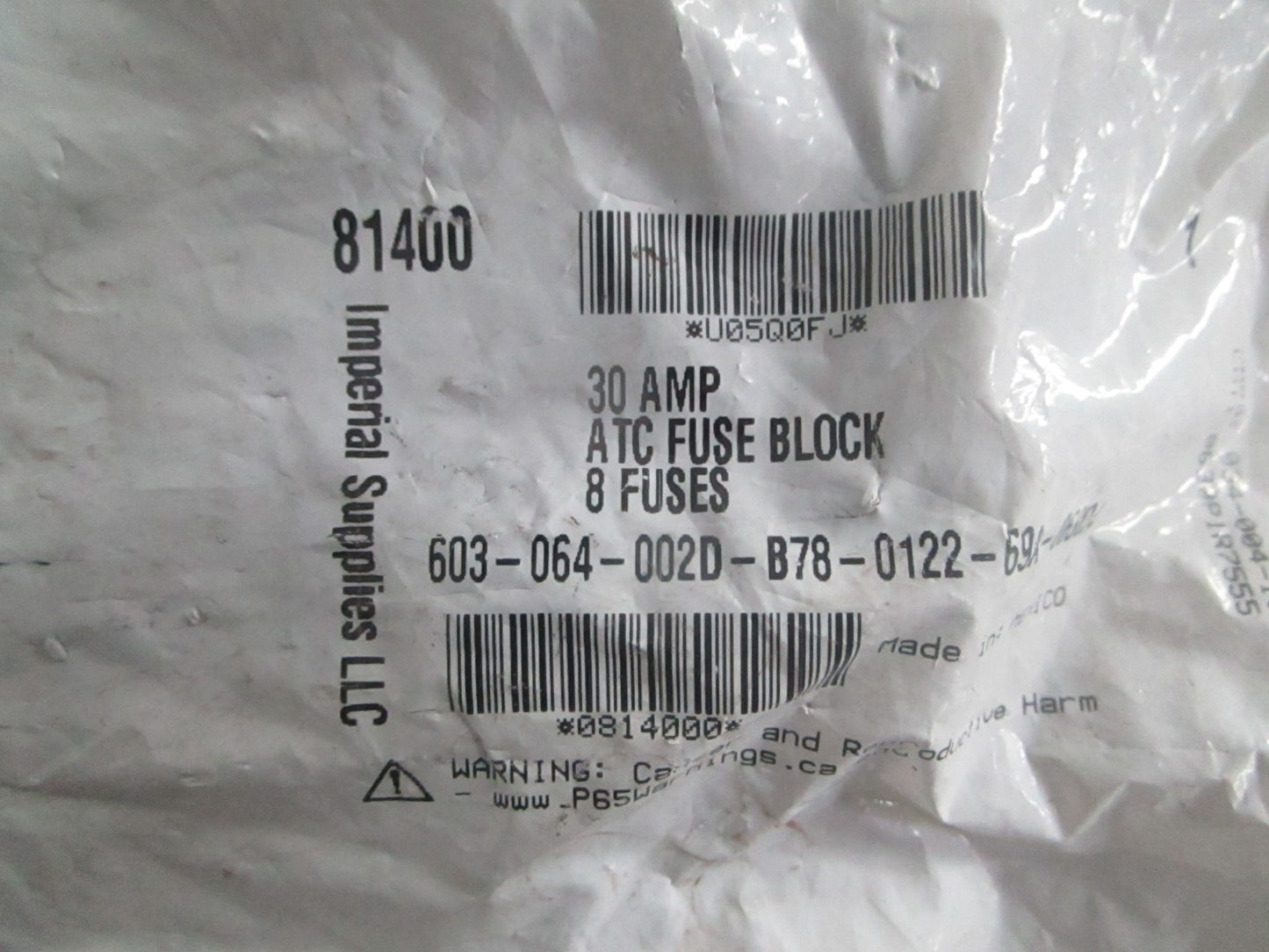NEW OEM 81400 Imperial 30A Fuse Block 0820
