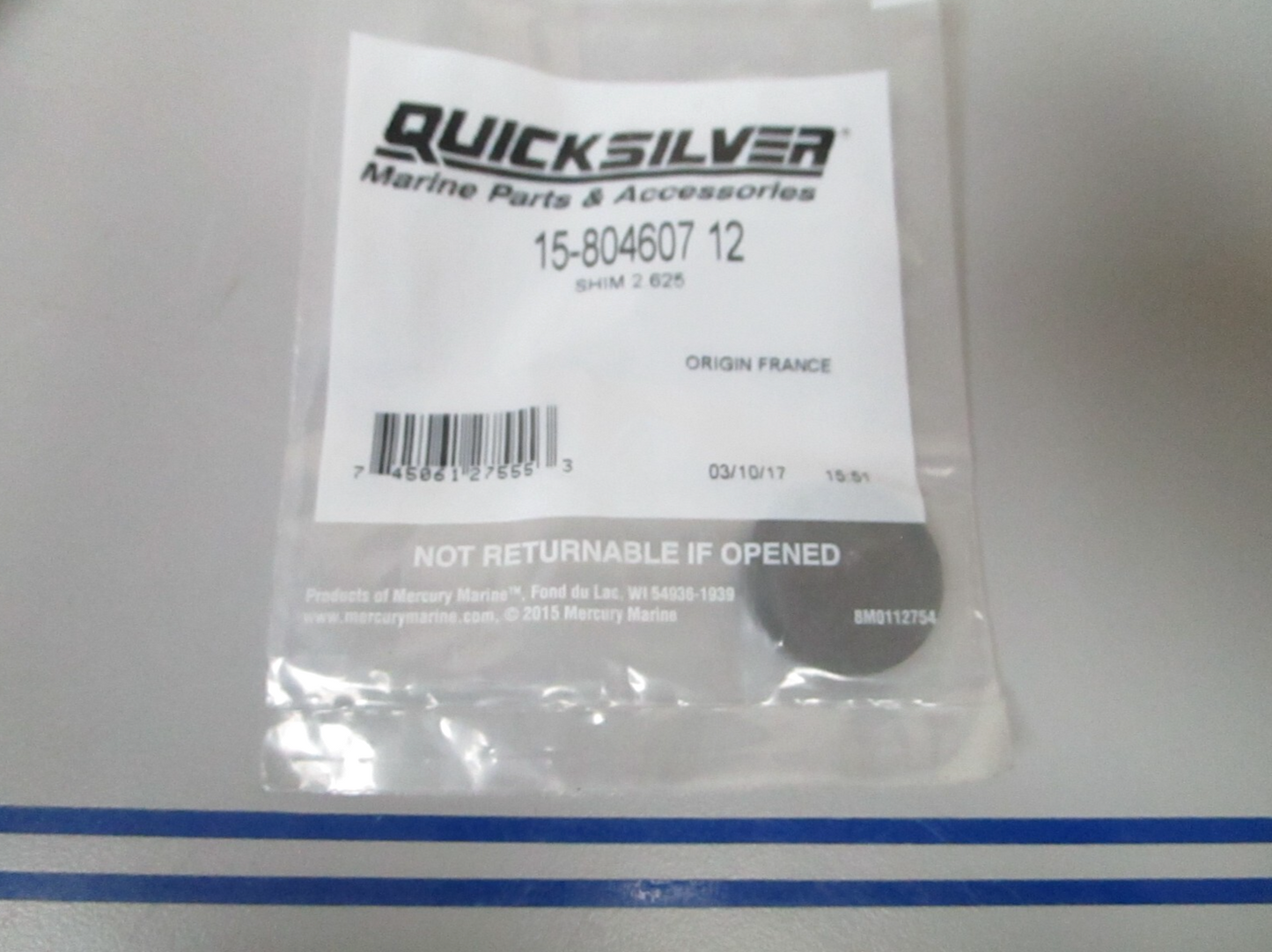 *NEW OEM* 0810 Mercury Quicksilver Shim 2.625 Shim 15-80460712