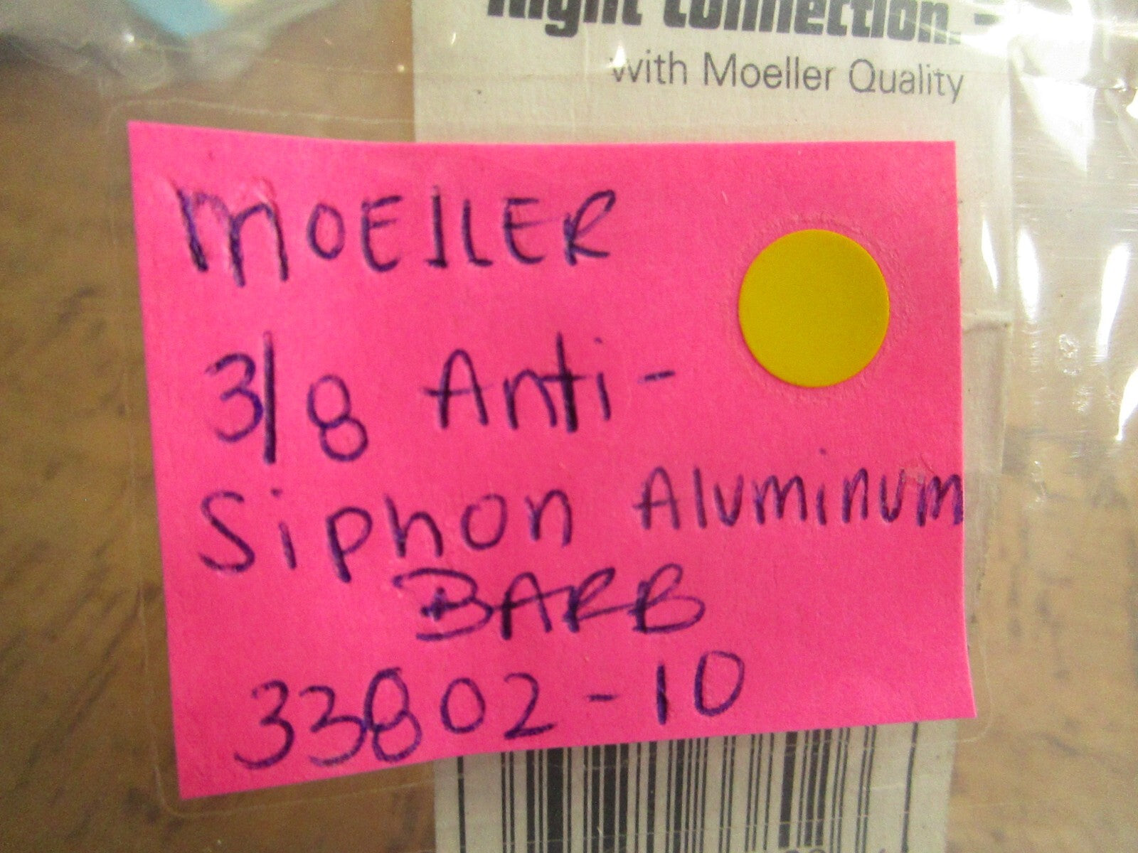 *NEW* 0810 Moeller 3/8 Anti-Siphon Aluminum Barb 33802-10