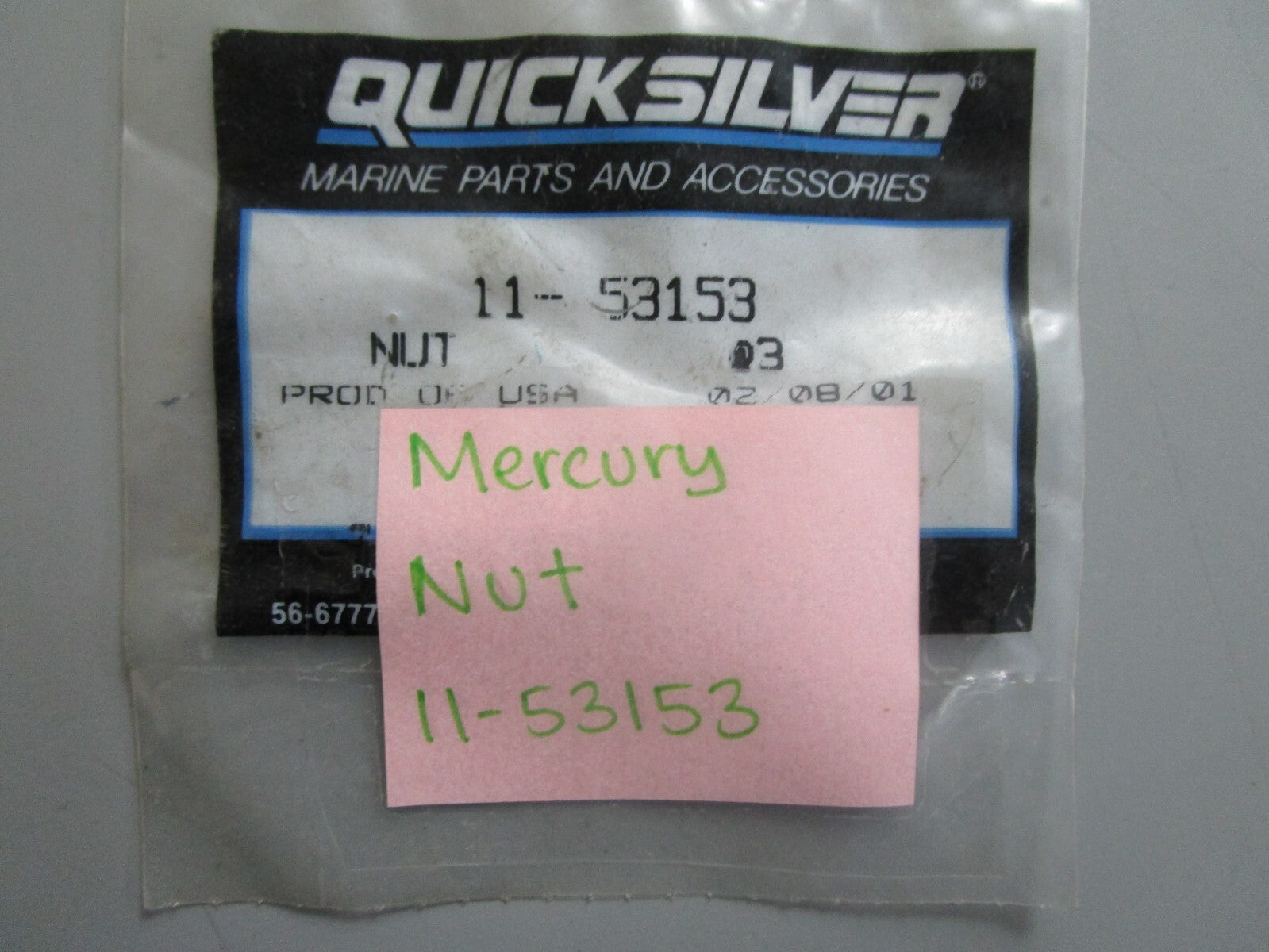 *NEW OEM* (LOT OF 3) 0810 Mercury Quicksilver Nut 11-53153