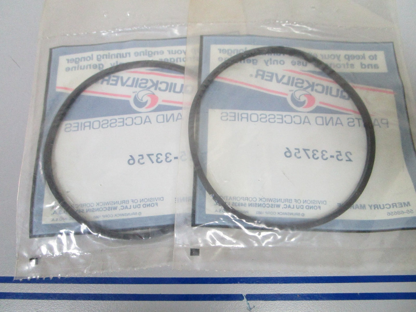 NEW OEM (LOT OF 2) 25-33756 Mercury Quicksilver O-Ring 0810