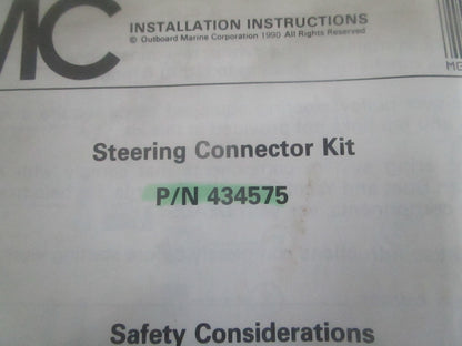 NEW OEM 434575 0434575 OMC Johnson Evinrude Steering Connector Kit 0820