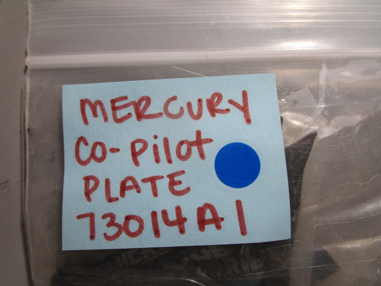 *NEW OEM* 0810 Mercury Quicksilver Co-Pilot Plate 73014A1