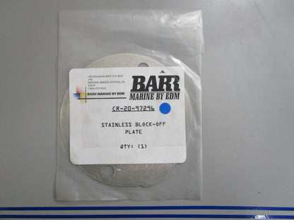 *NEW* 0810 Barr Stainless Block-Off Plate CR-20-97296