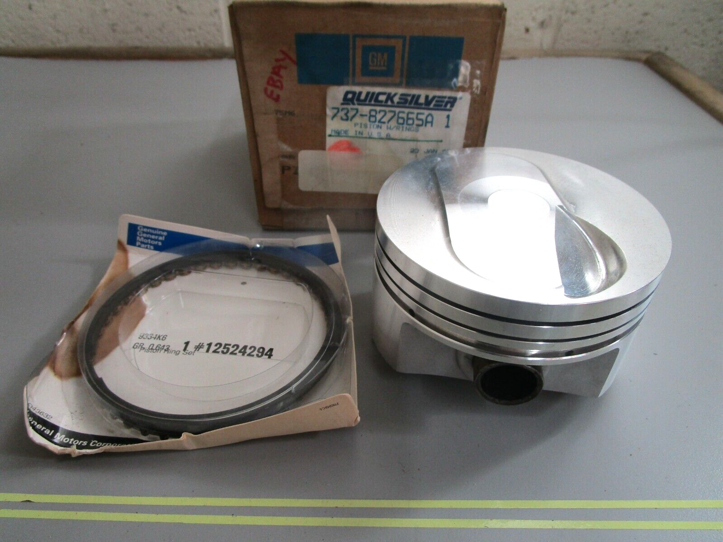 *NEW OEM* 0820 Mercury Quicksilver Piston w/ Rings 737-827665A1