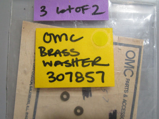 *NEW OEM* (LOT OF 2) 0770 OMC Johnson Evinrude Brass Washer 307857 0307857
