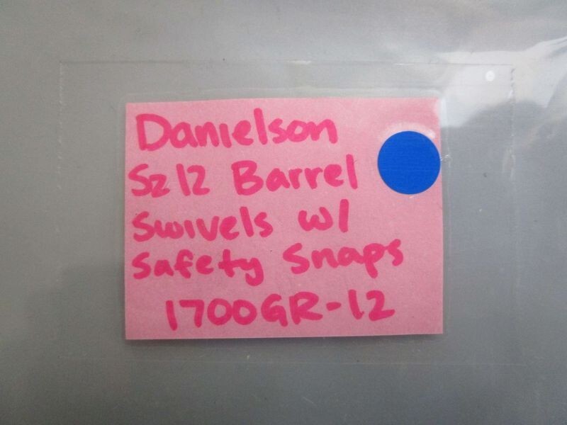 *NEW* (LOT OF 2) 0770 Danielson Size 12 Barrel Swivels W/ Safety Shaps 1700GR-12