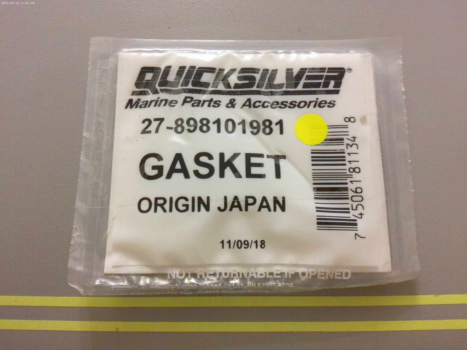 *NEW OEM* 0810 Mercury Quicksilver Gasket 27-898101981