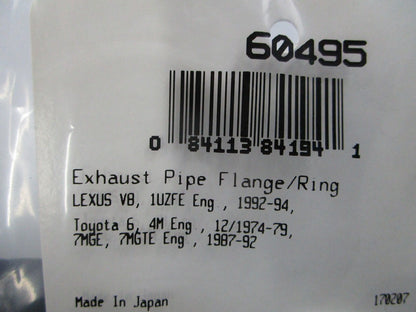 *NEW* 0810 Fel-Pro Exhaust Pipe Flange Ring 60495