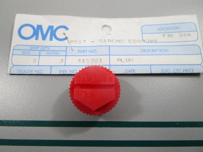 NEW OEM 313221 0313221 OMC Johnson Evinrude Plug 0810