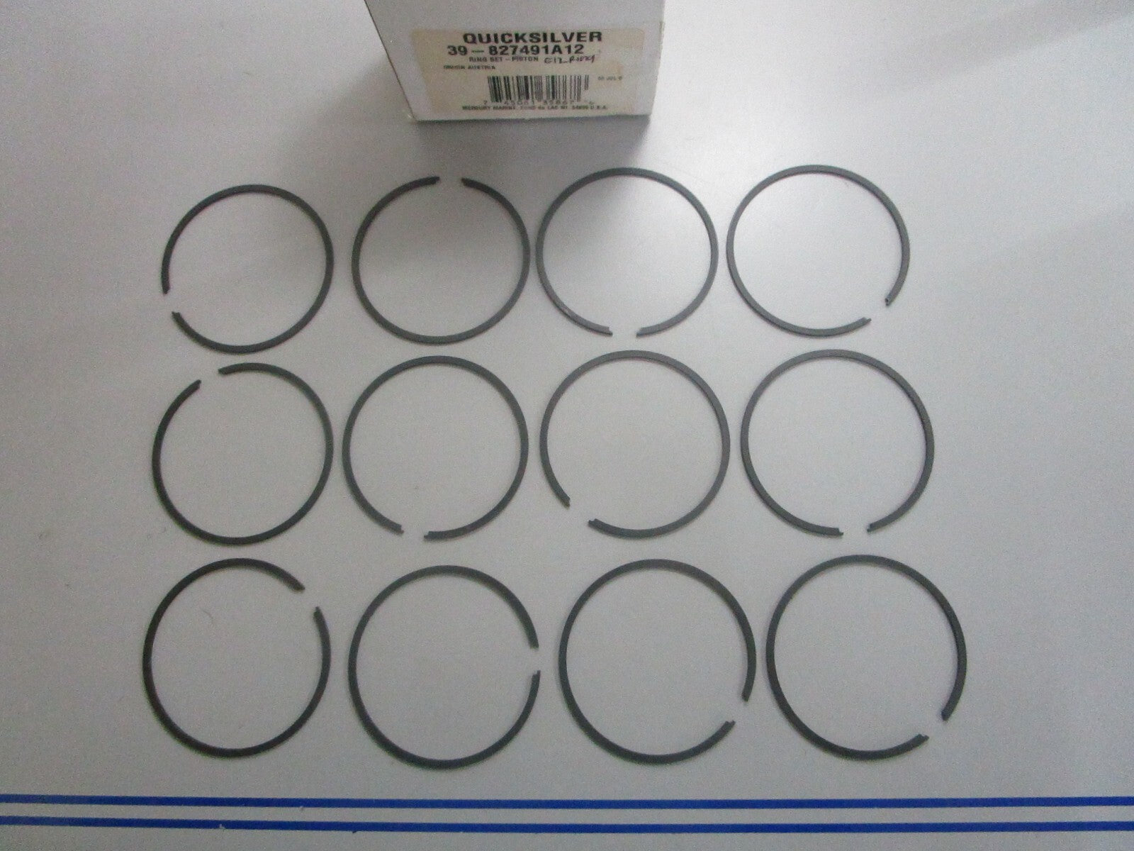 *NEW OEM* 0820 Mercury Quicksilver 12 Piston Ring Set 39-827491A12
