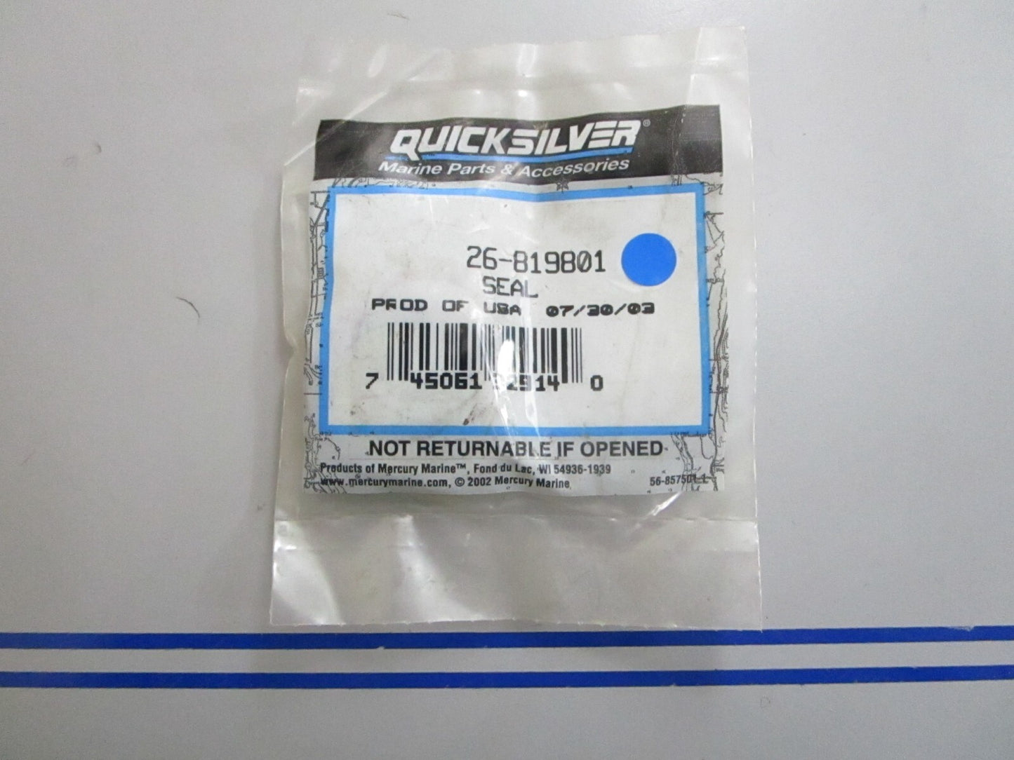 *NEW OEM* 0810 Mercury Quicksilver Seal 26-819801